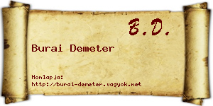 Burai Demeter névjegykártya